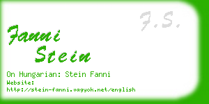 fanni stein business card